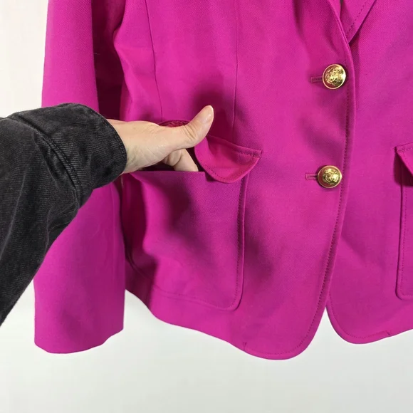 J. Crew Rhodes Blazer in Italian Wool Pink Gold Button Size 14 - Picture 5 of 12